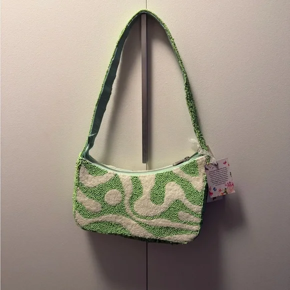 Green and Cream Women's Bag - Picture 2 of 4